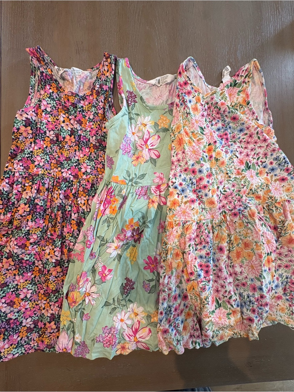 Girls' Floral Tank Dress - Pink & Mint